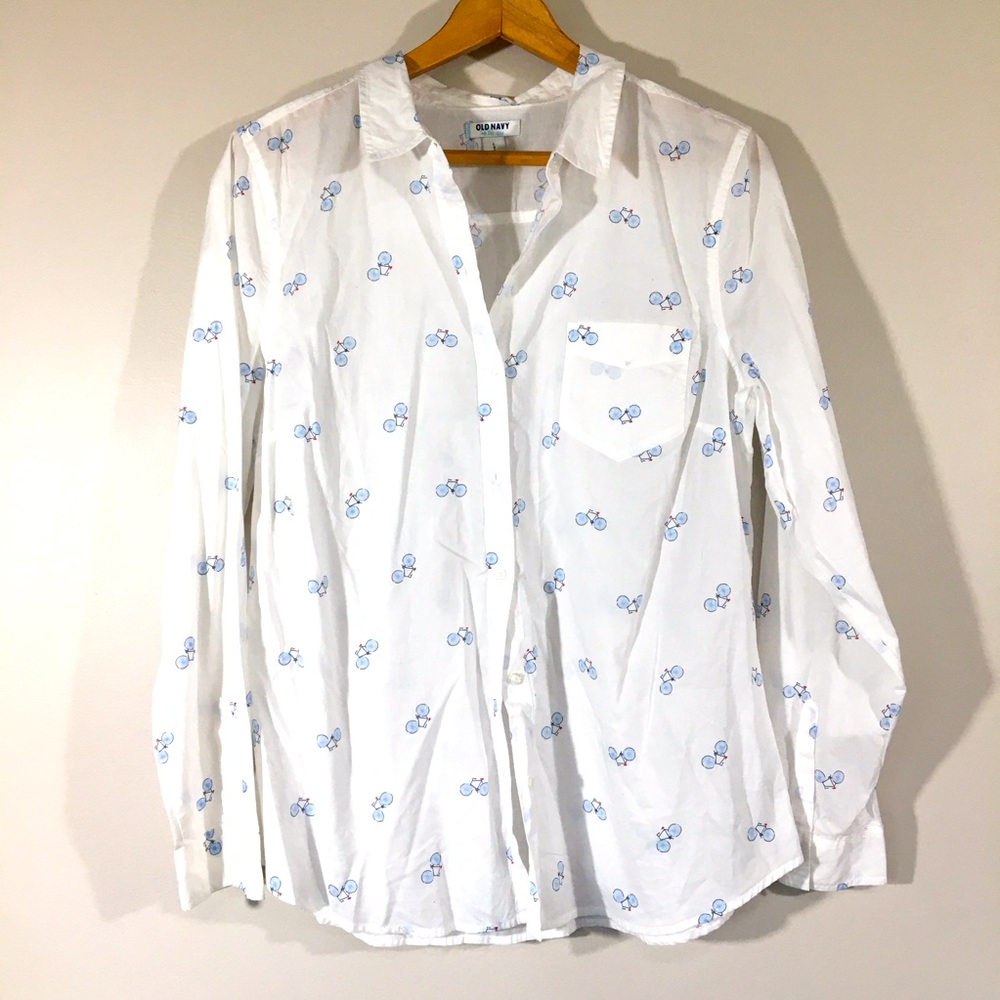Old Navy‎ Bicycle Print Button Up Shirt